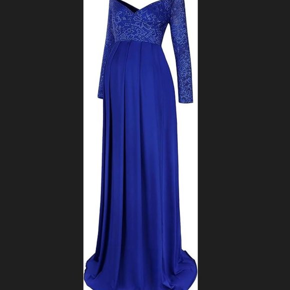 Never worn: Blue Maternity Dress - Picture 3 of 3